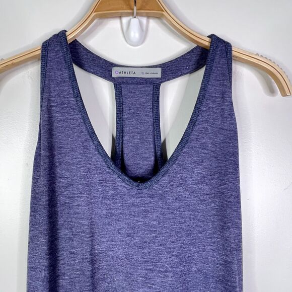 Athleta Tee Racerback Ruched‎ Purple Dress Size XS - Picture 2 of 7